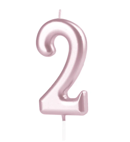 KERZE NUMMER 2 ROSEGOLD