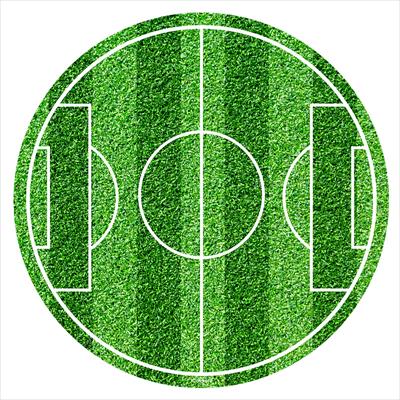 ZUCKERAUFLEGER FUSSBALL- FELD RUND 20CM