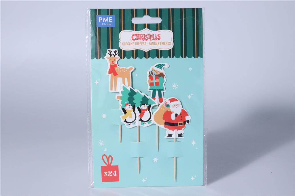 CHRISTMAS CAKE TOPPER SANTA FRIENDS/24