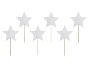 CUPCAKE TOPPERS STARS SILBER