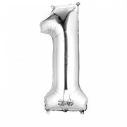ZAHL SILBER - 1  2798101 FOLIENBALLON 33 X 86 CM