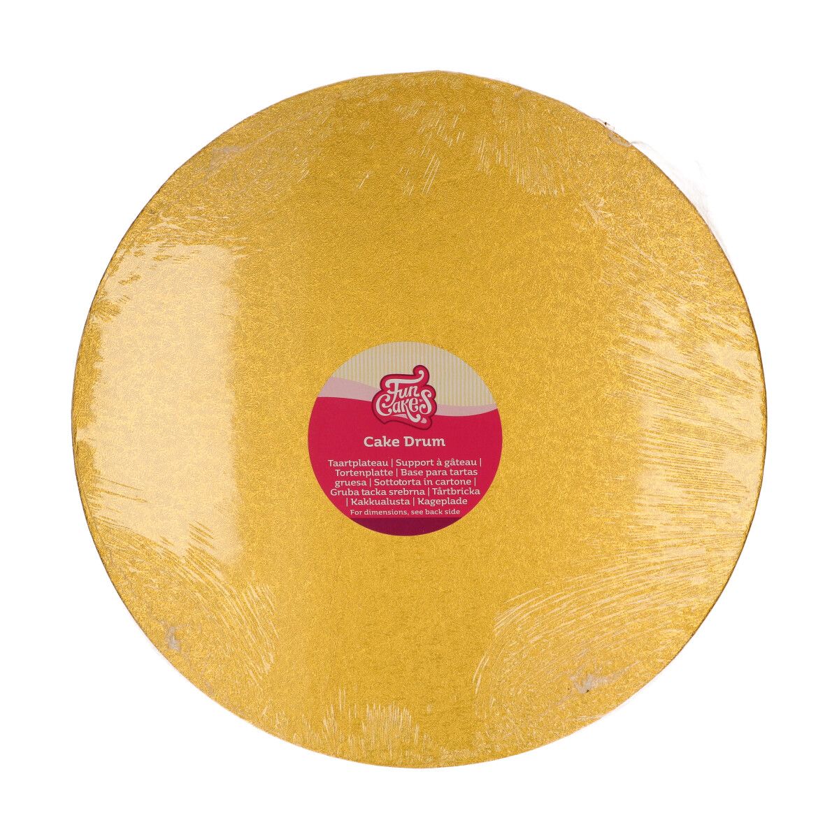 CAKE DRUM GOLD NEU, RUND 35 CM