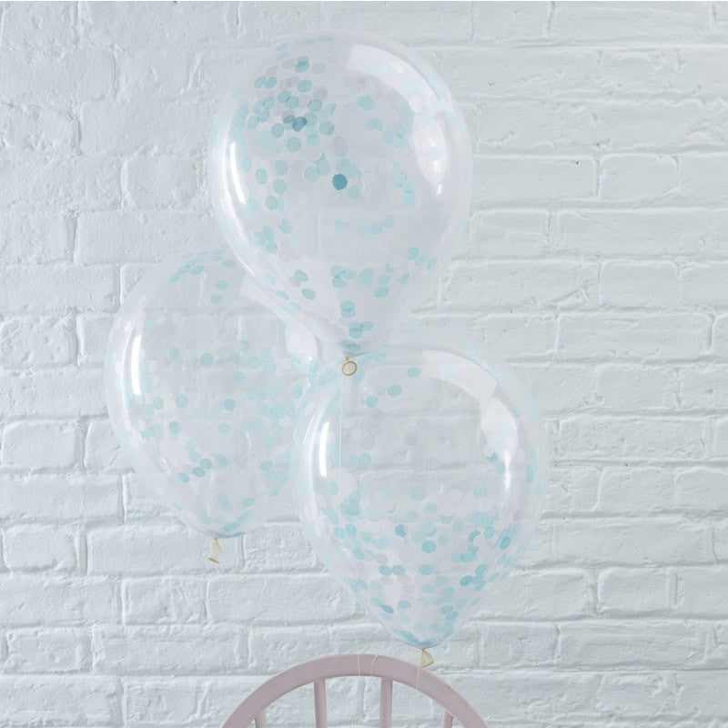CLEAR BALLON MIT KONFETTIBLUE/5