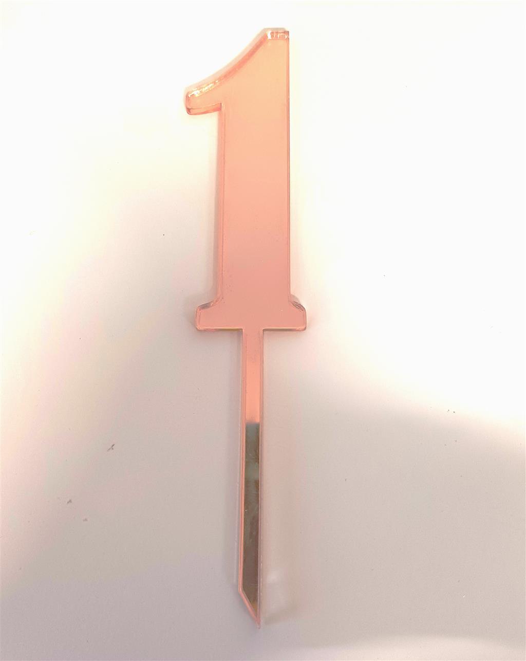 CAKE TOPPER ACR. ROSEGOLDZAHL 1
