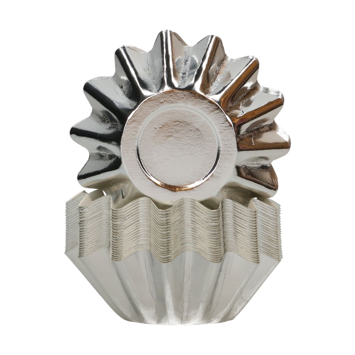FC BLUMEN FÖRMCHEN METALLIC SILBER/48