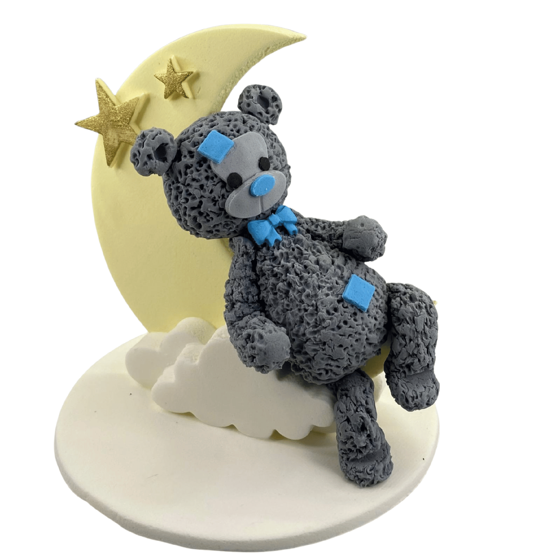 Bär im gelben Mond - blau