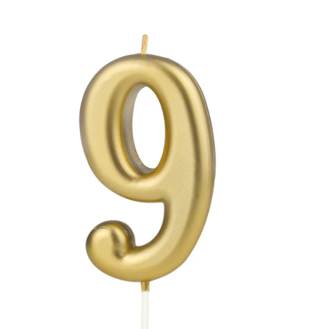 KERZE NUMMER 9 GOLD