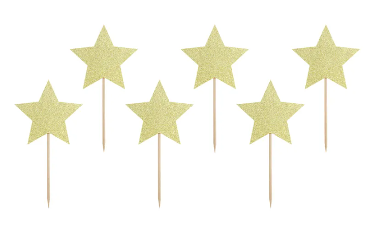 CUPCAKE TOPPER STARS GOLD