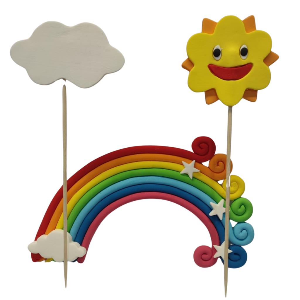 REGENBOGEN ZUCKERFIGUR BUNT MIT SONNE