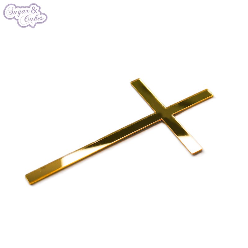 CAKE TOPPER KREUZ 10X7 CMGOLD