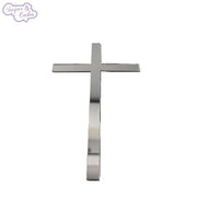 CAKE TOPPER KREUZ 10X7 CMSILBER