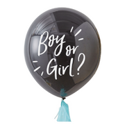 Gender Ballon Konfetti Boy or Girl - blau 90 cm