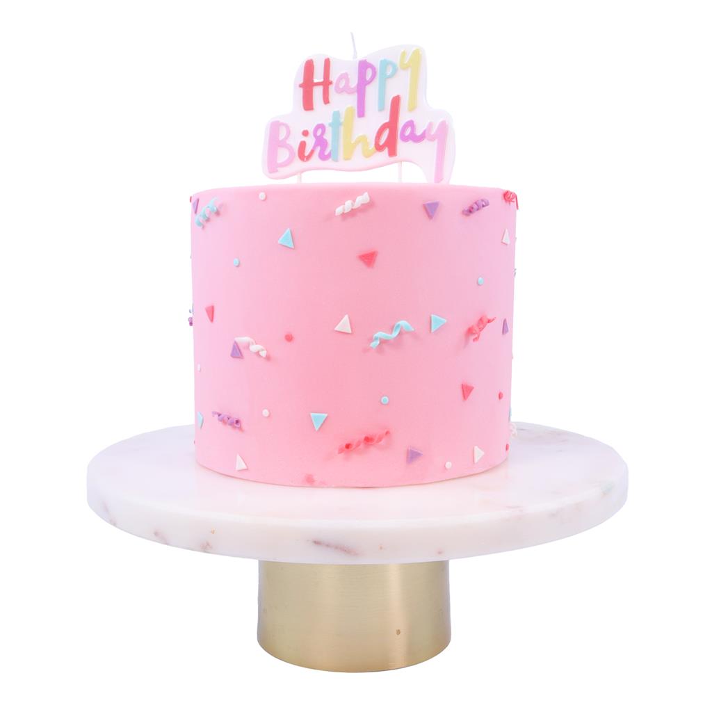 KERZE HAPPY BIRTHDAY PINK PASTEL
