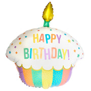 RAINBOW H-BIRTHD.CUPCAKE FOLIENBALLON 58 X 66 CM