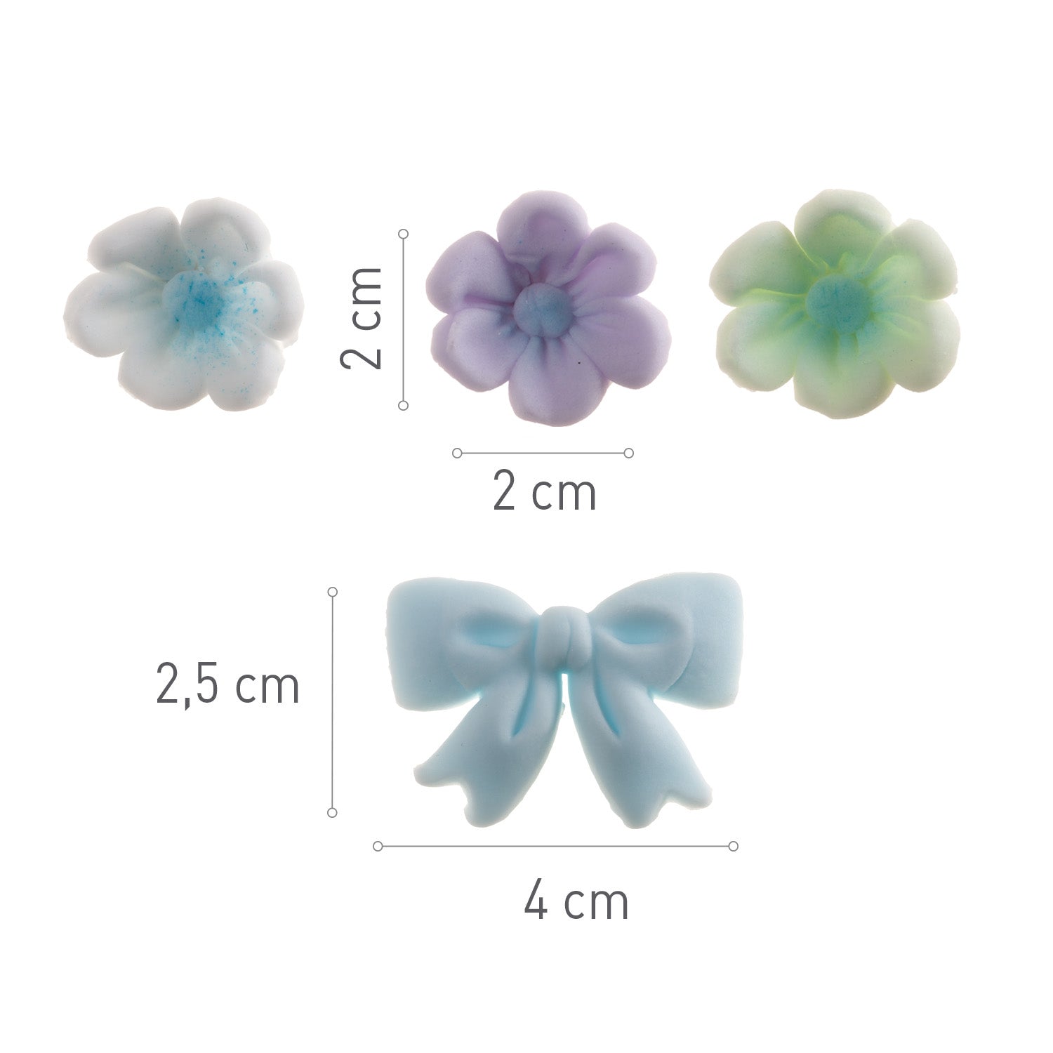 ZUCKERBLUMEN BLAU MIT MASCHE