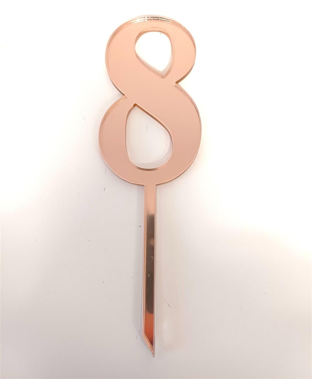 CAKE TOPPER ACR. ROSEGOLDZAHL 8