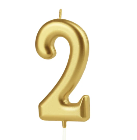 KERZE NUMMER 2 GOLD