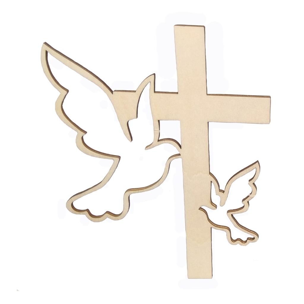 CAKE TOPPER KREUZ MIT TAUBEN