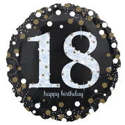 SPARKLING B-DAY 18 FOLIENBALLON 43 CM