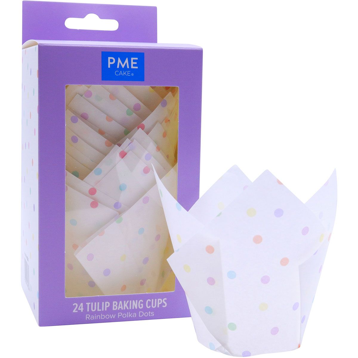 PME TULPEN BACKFÖRMCHEN REGENBOGEN POLKADOTS