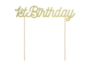 1ST BIRTHDAY CAKE TOPPER GOLD 21 CM