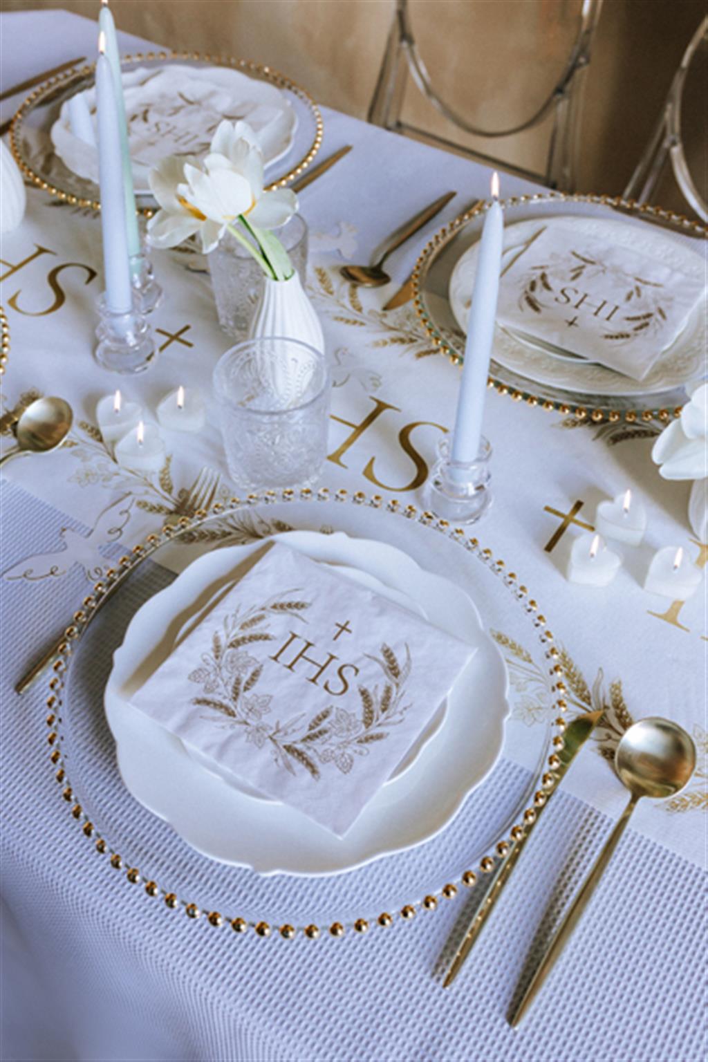 SERVIETTEN ERSTKOMMUNION GOLD - IHS