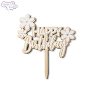 CAKE TOPPER FLOWER HAPPY BIRTHDAY