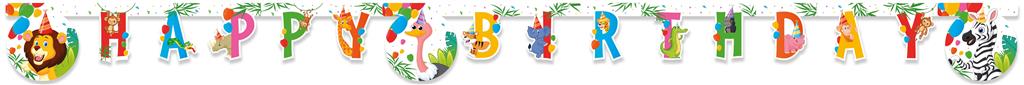 JUNGLE BALLOONS H-BIRTHDAY BANNER