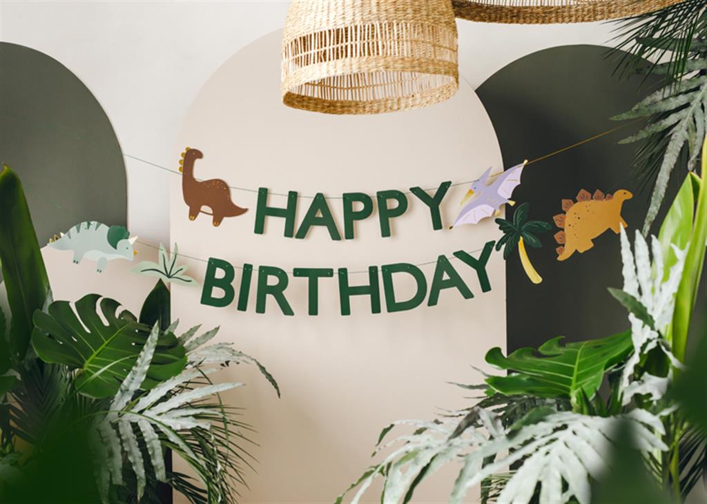 HAPPY B-DAY BANNER DINO