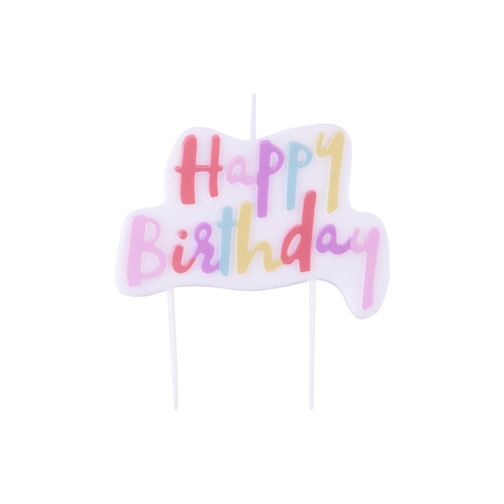 KERZE HAPPY BIRTHDAY PINK PASTEL