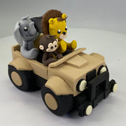 SAFARI TIERE IM JEEP ZUCKERFIGUR