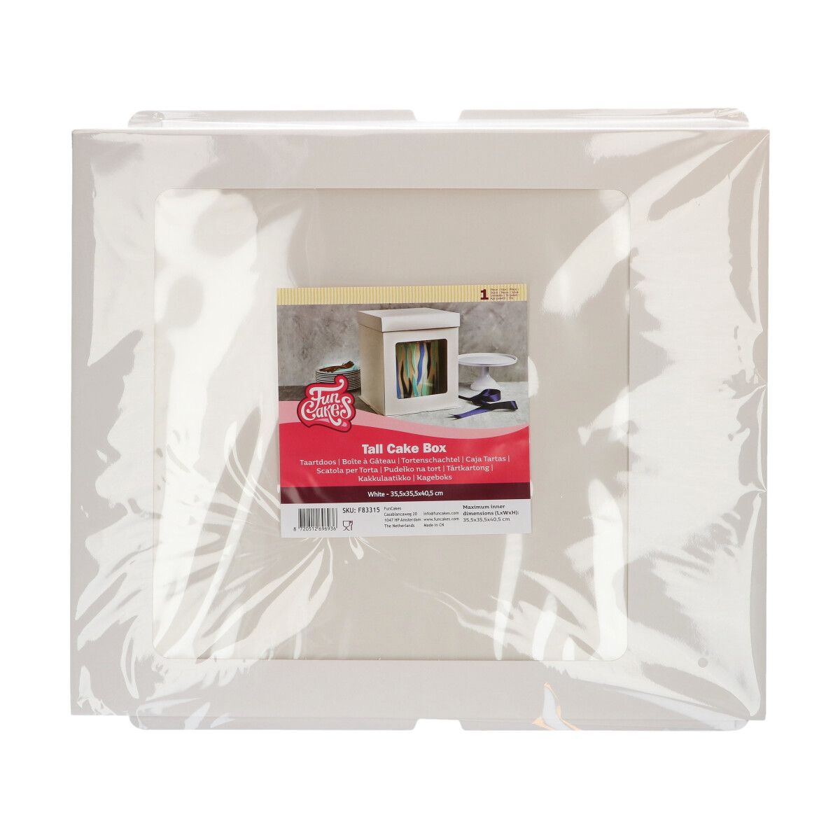 CAKE BOX 35,5X35,5X40,5 MIT SICHTFENSTER