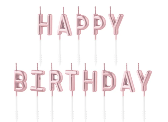 KERZE H-BIRTHDAY ROSEGOLD
