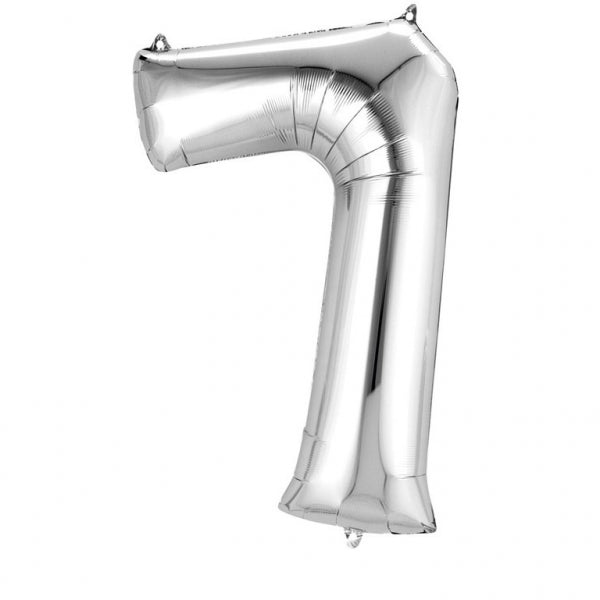 ZAHL SILBER - 7  2798701 FOLIENBALLON 58 X 88 CM