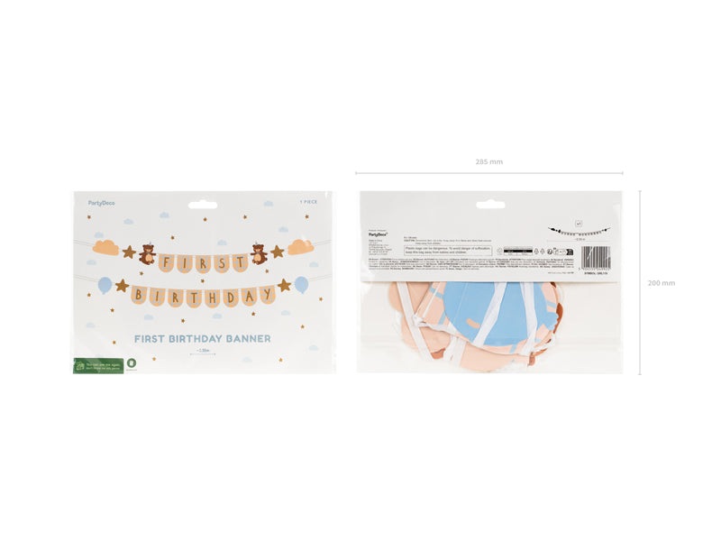 FIRST BIRTHDAY BANNER TEDDY BÄR