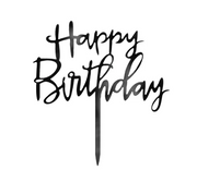 CAKE TOPPER HAPPY B-DAY BLACK 13X13,5CM