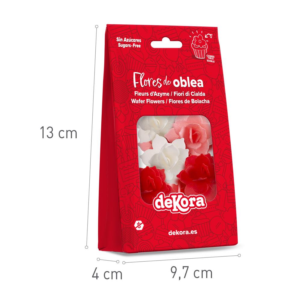 Oblaten Blumen Water Lily red/pink 4,5 cm/8