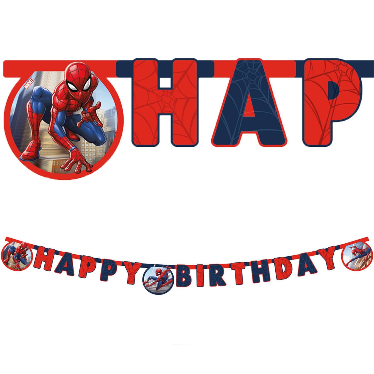 SPIDERMAN CRIME FIGHTER HAPPY BIRTHDAY BANNER