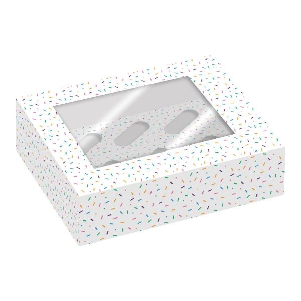 Keksschachtel/Cupcake Box 6er/2 Stk. Sprinkle