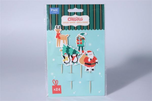 Christmas Cake Topper Santa Friends