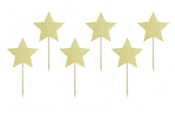 Cupcake Topper Stars Gold