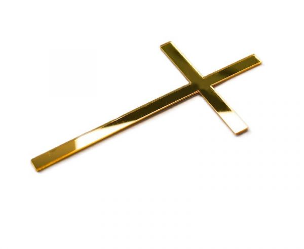 Cake Topper Kreuz 10x7 cm Gold