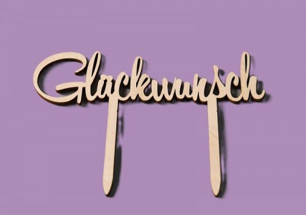 Cake Topper Glückwunsch Holz 17 x 13 cm