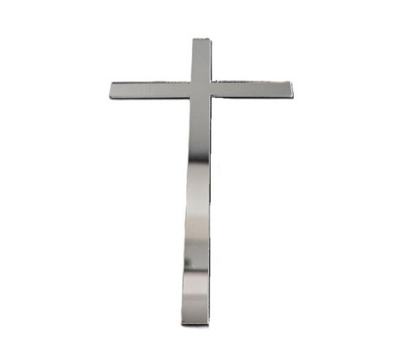 Cake Topper Kreuz 10x7 cm Silber