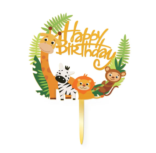 Cake Topper Happy B-Day Tiere