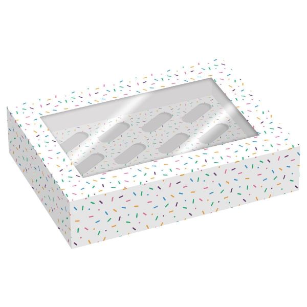 Keksschachtel/Cupcake Box 12er/2 Stk. Sprinkle