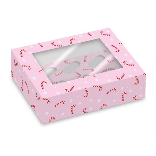 Keksschachtel/Cupcake box 6er/2 Zuckerstange